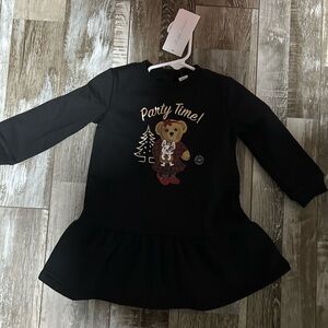 18m Ralph Lauren Black Dress with Bear Design NWT